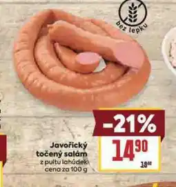 Billa Javořický točený salám nabídka