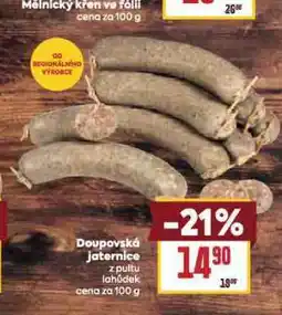 Billa Doupovské jaternice nabídka