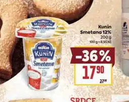 Billa Kunín smetana 12% nabídka