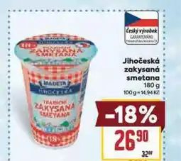 Billa Jihočeská zakysaná smetana nabídka