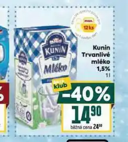 Billa Trvanlivé mléko 1,5% nabídka