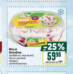 Billa Billa zmrzlina nabídka