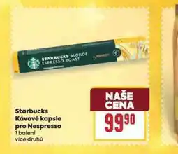 Billa Starbucks kávové kapsle pro nespresso nabídka