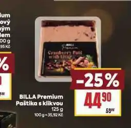 Billa Billa premium paštiak s klikvou nabídka
