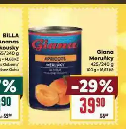 Billa Giana meruňky nabídka