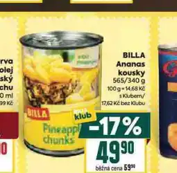 Billa Billa ananas kousky nabídka