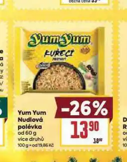 Billa Yum yum nudlová polévka nabídka