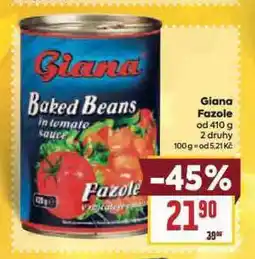 Billa Giana fazole nabídka