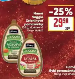 Billa Hamé veggie zeleninové pomazánky nabídka