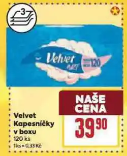 Billa Velvet kapesníčky v boxu nabídka