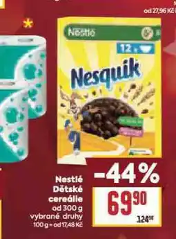 Billa Nestlé dětské cereálie nabídka