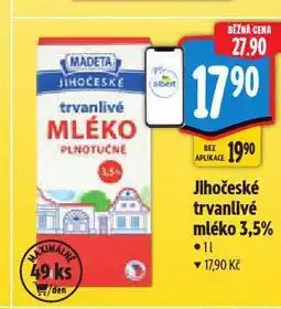 Albert Jihočeské trvanlivé mléko nabídka