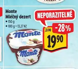 Albert Monte mléčný dezert nabídka