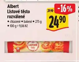Albert Listové těsto rozválené nabídka