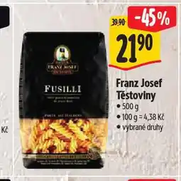 Albert Franz josef těstoviny nabídka