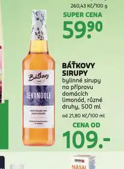 Rossmann Báťkovy sirupy nabídka