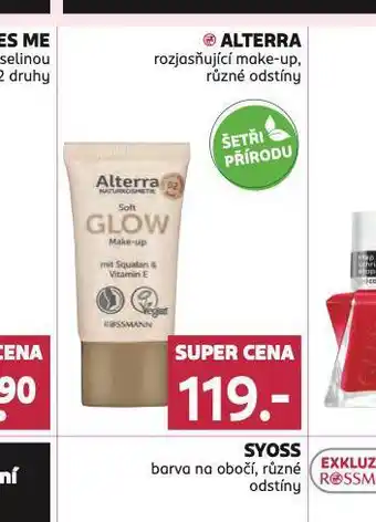 Rossmann Alterra rozjasňující make-up nabídka