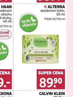 Rossmann Alterra deodorant krém nabídka