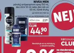 Rossmann Nivea men antiperspirant nabídka