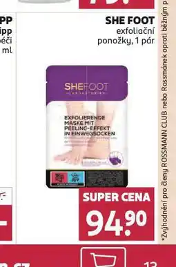 Rossmann She foot exfoliační ponožky nabídka