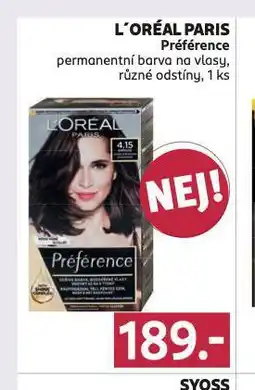 Rossmann Loreal paris preference permanentní barva na vlasy nabídka