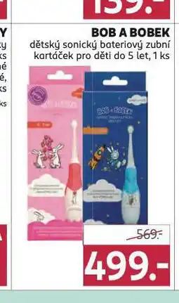 Rossmann Bob a bobek dětský sonický bateriový zubní kartáček pro děti nabídka
