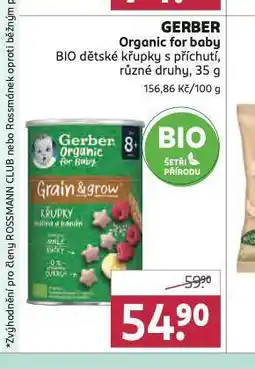 Rossmann Gerber organic for baby nabídka