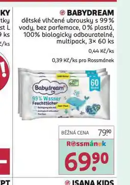 Rossmann Babydream dětské vlhčené ubrousky nabídka