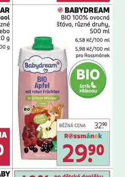 Rossmann Babydream bio 100% ovocná šťáva nabídka
