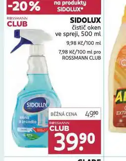 Rossmann Sidolux čistič oken ve spreji nabídka