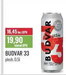 Ratio BUDVAR 33 0,5l nabídka