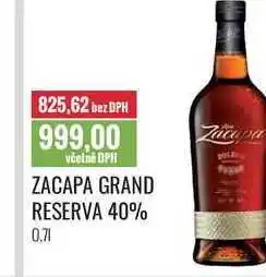 Ratio ZACAPA GRAND RESERVA 40% 0,7l nabídka