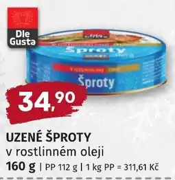 Coop hb Dle Gusta Uzené šproty nabídka