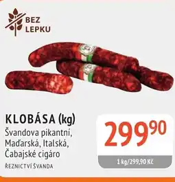 Coop hb Klobasa (kg) Švandova pikantní, Maďarská, Italská, Čabajské cigáro nabídka