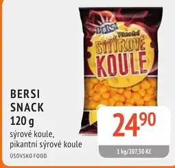 Coop hb Bersi snack sýrové koule, pikantní sýrové koule nabídka
