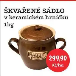RABBIT řeznictví ŠKVAŘENÉ SÁDLO v keramickém hrníčku 1kg nabídka