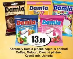 Adam Karamely Damla plněné náplní s příchutí Coffee, Meloun, Ovocné plněné, Kyselé mix, Jahoda nabídka