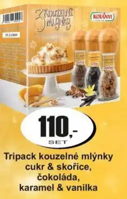 Adam KOTANYI Tripack kouzelné mlýnky cukr & skořice, čokoláda, karamel & vanilka nabídka
