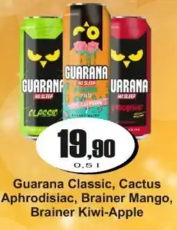 Adam Guarana Classic, Cactus Aphrodisiac, Brainer Mango, Brainer Kiwi-Apple nabídka