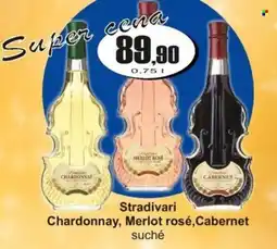 Adam Stradivari Chardonnay, Merlot rosé, Cabernet suché nabídka