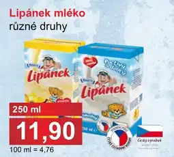 PLUS JIP Madeta Lipánek mléko nabídka