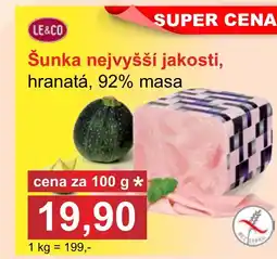 PLUS JIP Šunka nejvyšší jakosti, hranatá, 92% masa nabídka