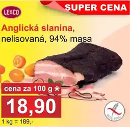 PLUS JIP Anglická slanina, nelisovaná, 94% masa nabídka