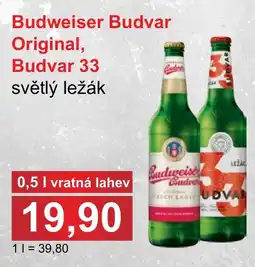 PLUS JIP Budweiser Budvar Original, Budvar 33 světlý ležák nabídka