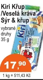 COOP DISKONT Kiri Křup NVeselá kráva Sýr & křup nabídka