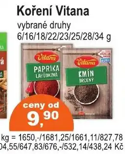 COOP DISKONT Koření Vitana nabídka