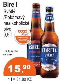 COOP DISKONT Birell Světlý /Polotmavý nealkoholické pivo nabídka