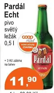 COOP DISKONT Pardál Echt pivo světlý ležák nabídka