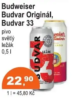 COOP DISKONT Budweiser Budvar Originál, Budvar 33 nabídka