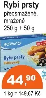 COOP DISKONT NOWACO Rybí prsty předsmažené, mražené nabídka